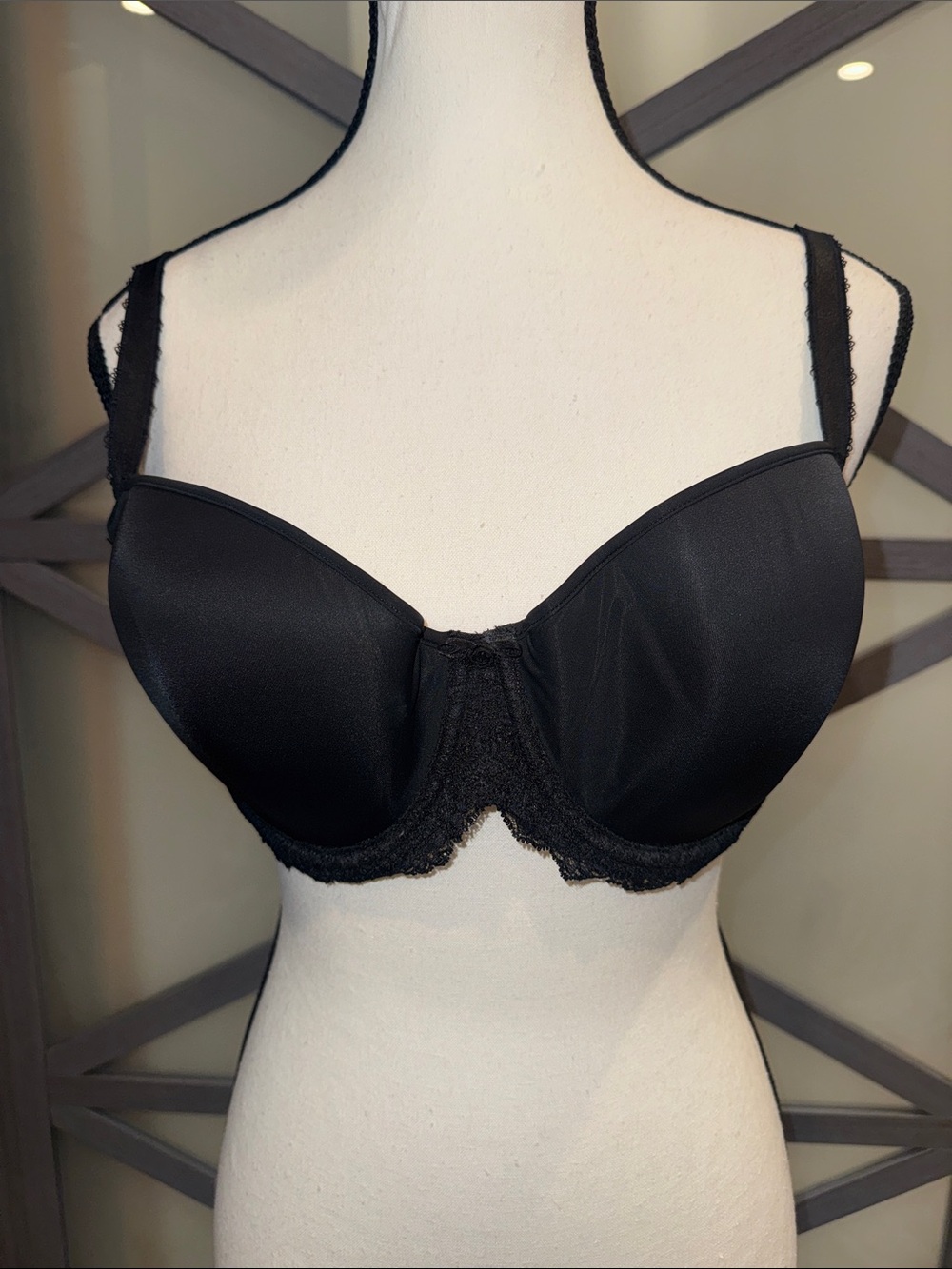 Wacoal Seduction Demi Contour Bra 38D Black Lace Underwire 853155